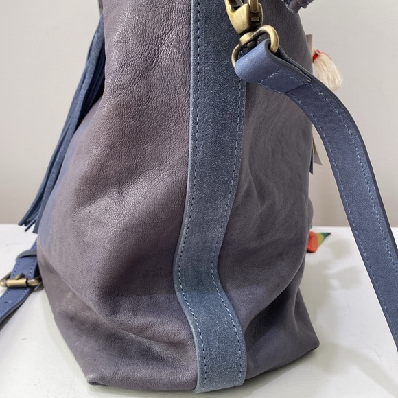 JOHNNY WAS “Vanessa” Blue (Altomare) Italian Leather Tote (NWT’s) - Picture 10 of 16